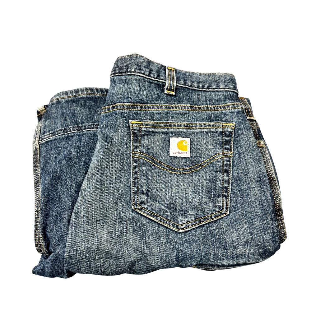 Carhartt WorkFlex Jeans‎ Mens 38x34 Relaxed Fit Blue Denim Carpenter Utility